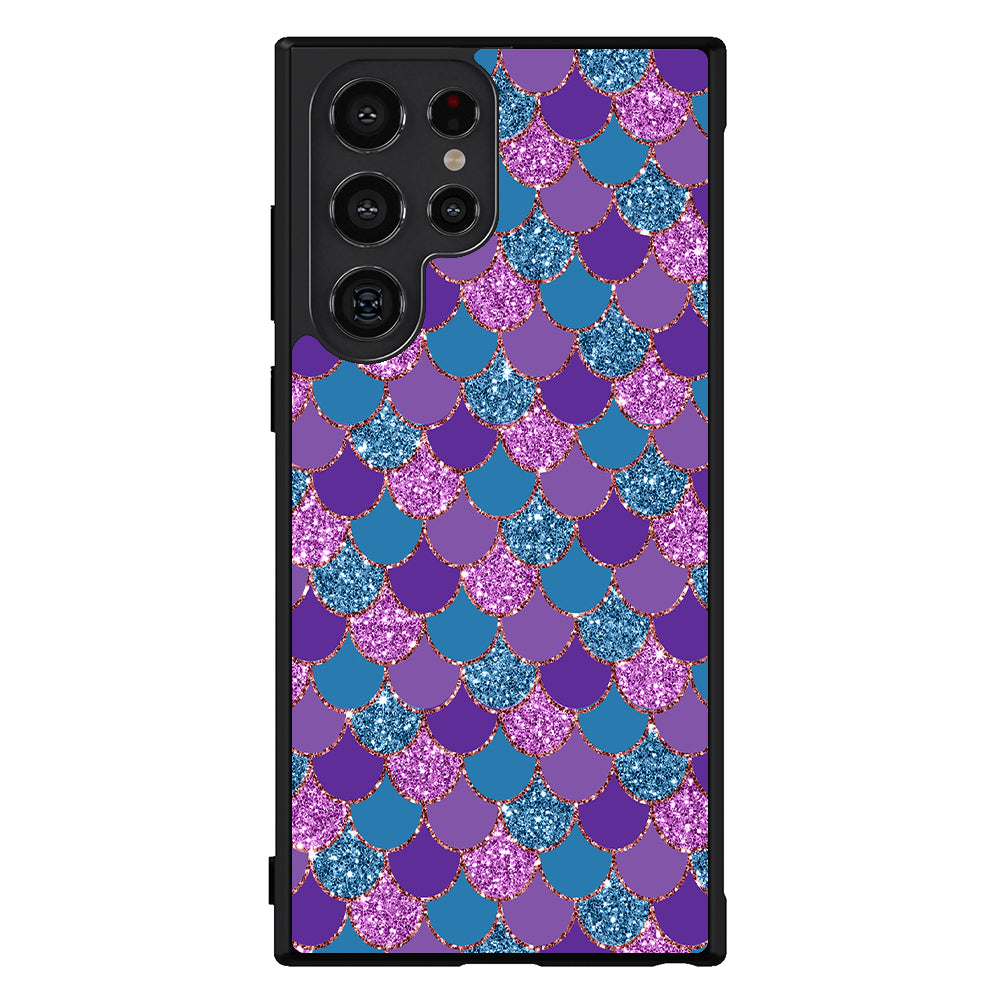 Purple Teal Gold Mermaid Scales Samsung Phone Case