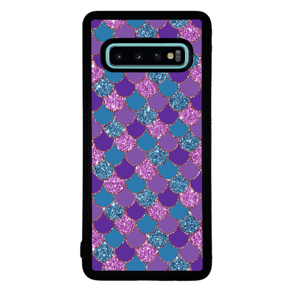 Purple Teal Gold Mermaid Scales Samsung Phone Case