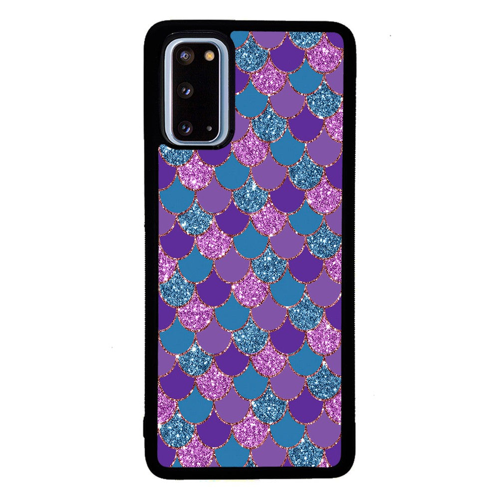 Purple Teal Gold Mermaid Scales Samsung Phone Case