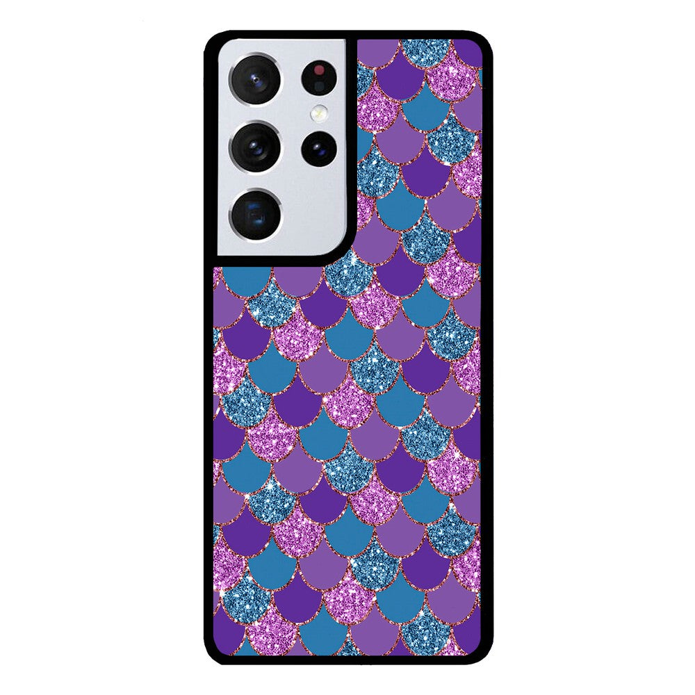 Purple Teal Gold Mermaid Scales Samsung Phone Case