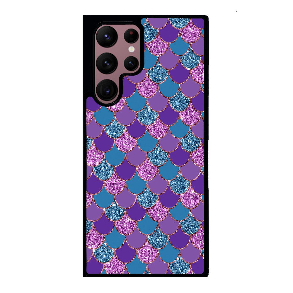 Purple Teal Gold Mermaid Scales Samsung Phone Case