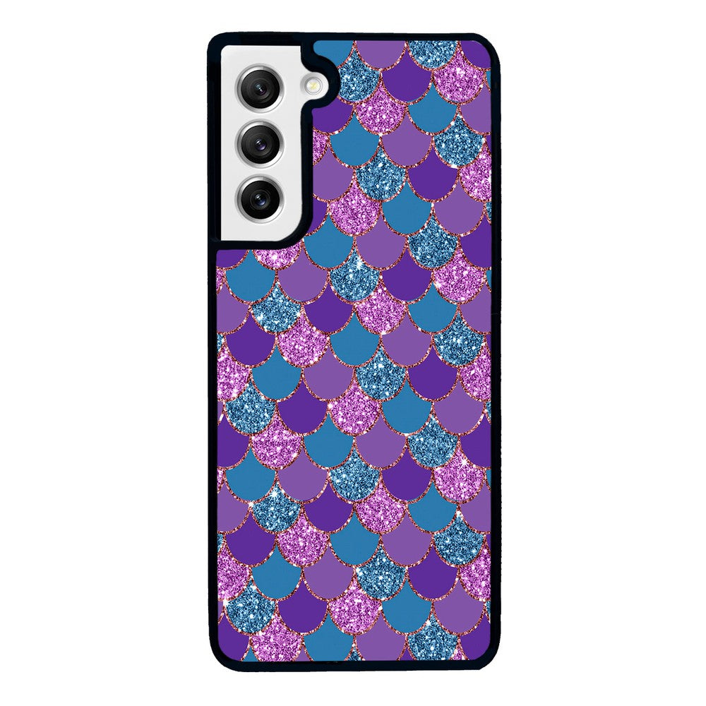 Purple Teal Gold Mermaid Scales Samsung Phone Case