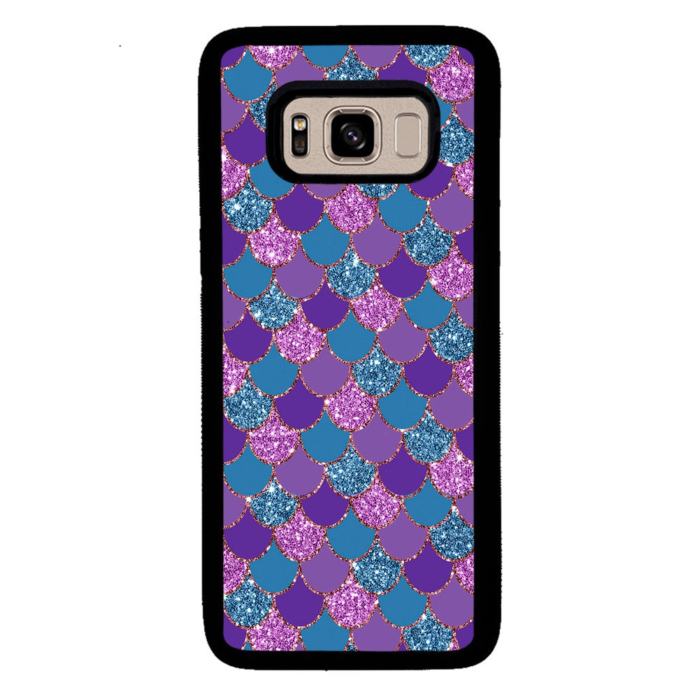 Purple Teal Gold Mermaid Scales Samsung Phone Case