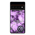Purple and Silver Marble Monogram Google Phone Case