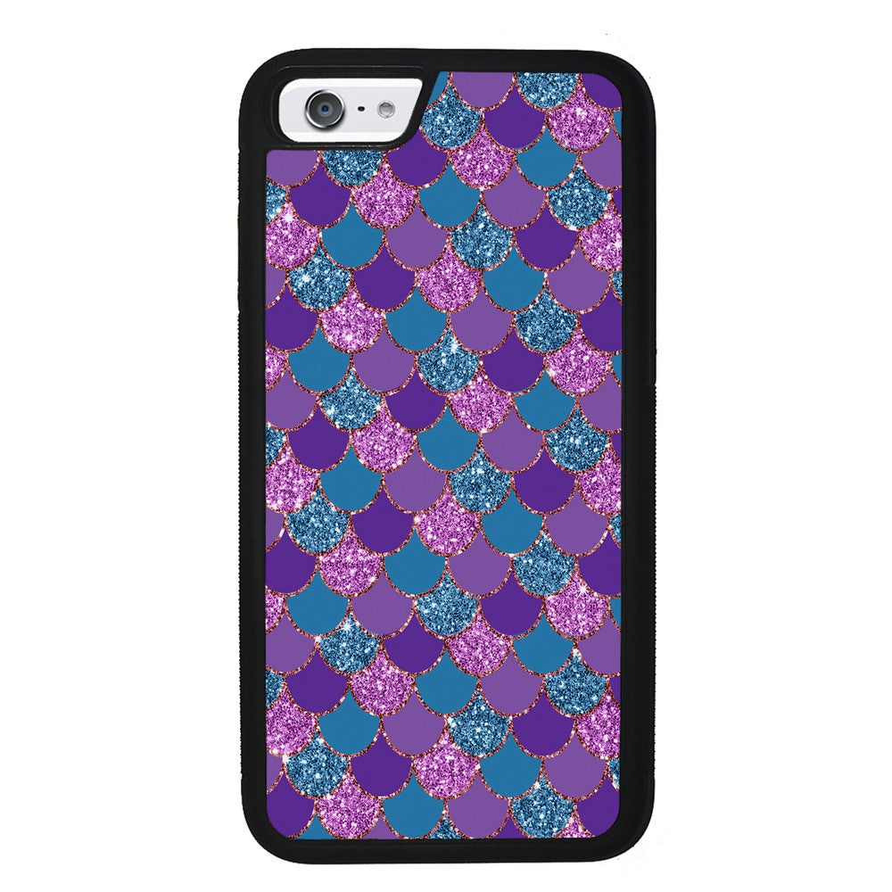 Purple Teal Gold Mermaid Scales Apple iPhone Case