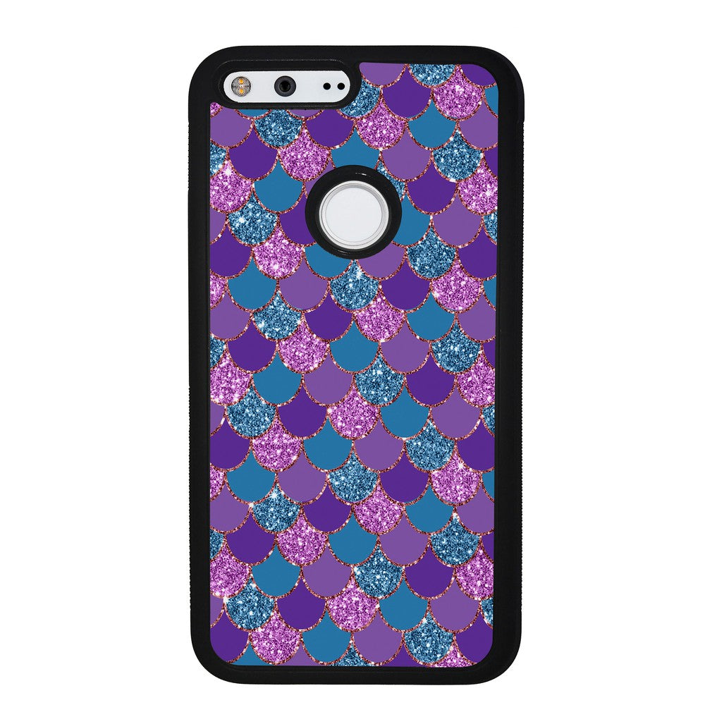 Purple Teal Gold Mermaid Scales Google Phone Case