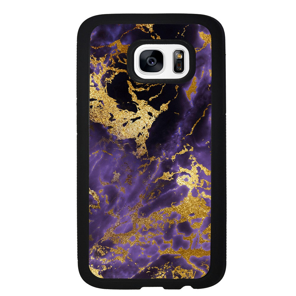 Purple and Gold Foil Marble Samsung Phone Case