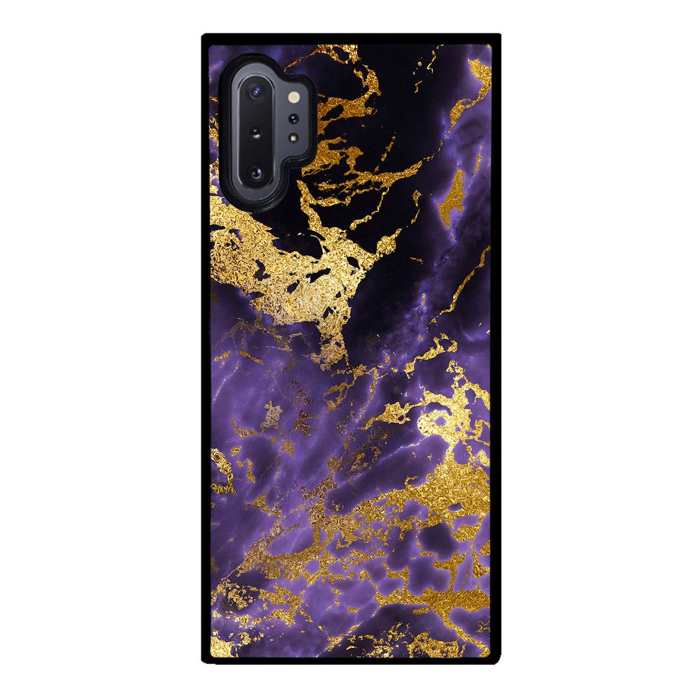 Purple and Gold Foil Marble Samsung Phone Case