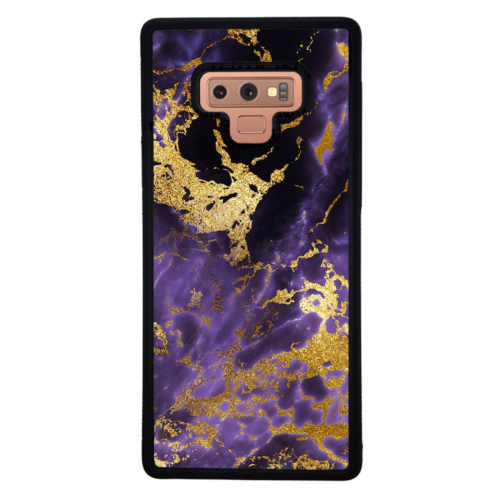 Purple and Gold Foil Marble Samsung Phone Case