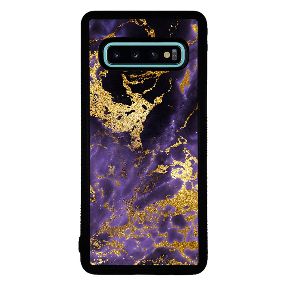 Purple and Gold Foil Marble Samsung Phone Case