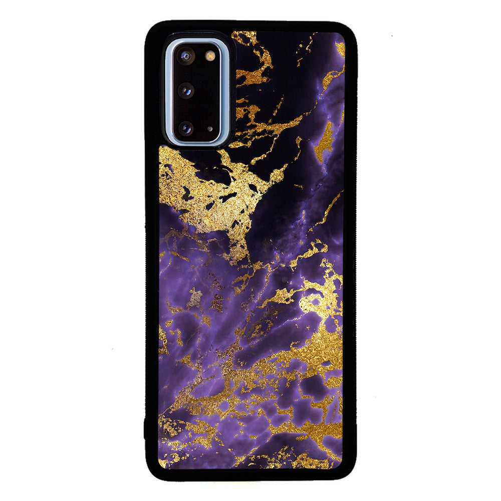 Purple and Gold Foil Marble Samsung Phone Case