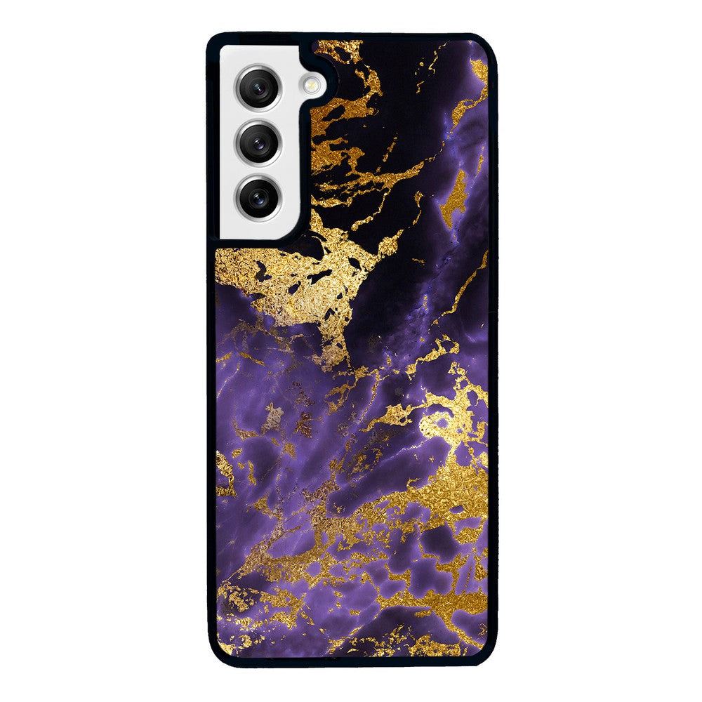 Purple and Gold Foil Marble Samsung Phone Case