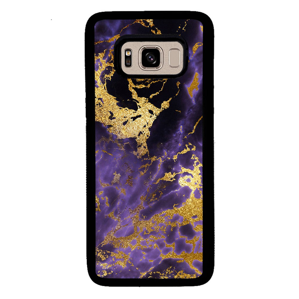 Purple and Gold Foil Marble Samsung Phone Case