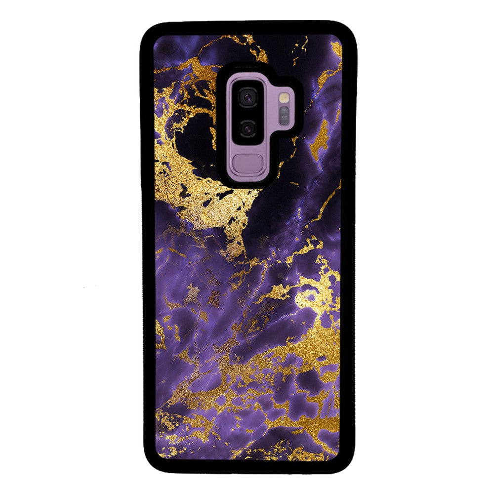 Purple and Gold Foil Marble Samsung Phone Case