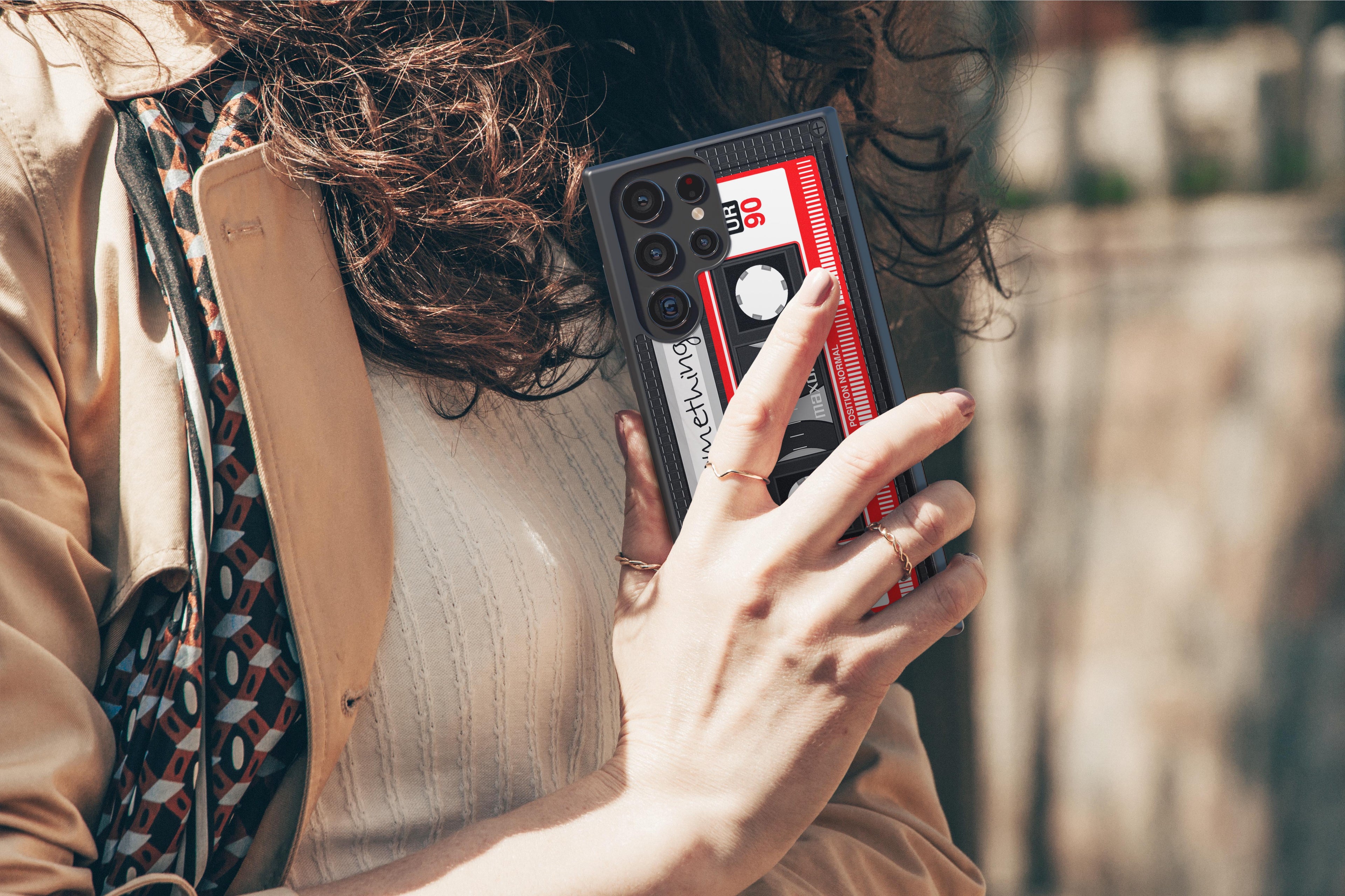 Cassette Tape Black and Red Personalized Samsung Phone Case
