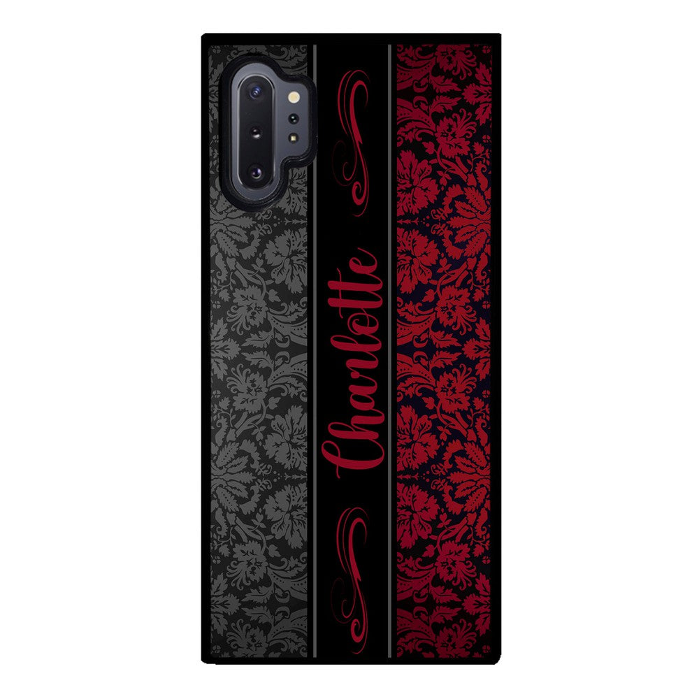 Red and Black Damask Personalized Samsung Phone Case