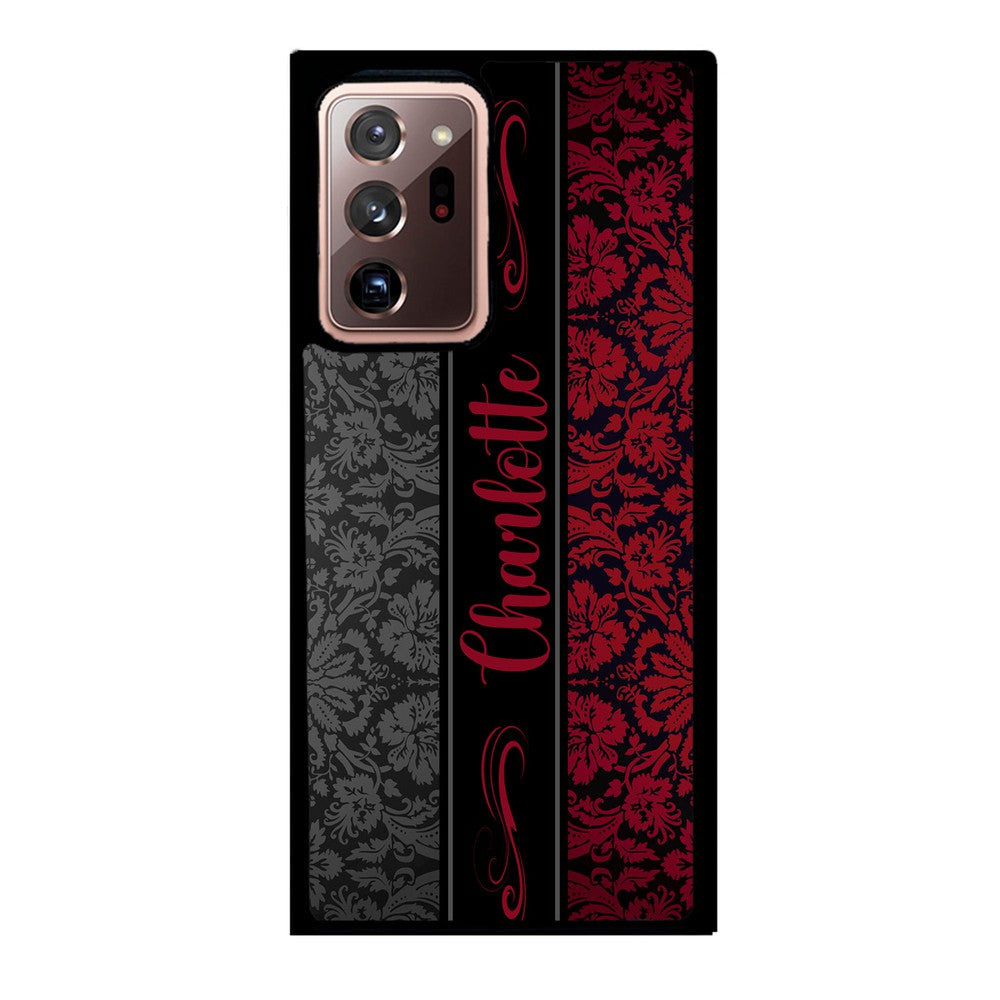 Red and Black Damask Personalized Samsung Phone Case