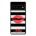 Black White Bars Red Lips Personalized Google Phone Case