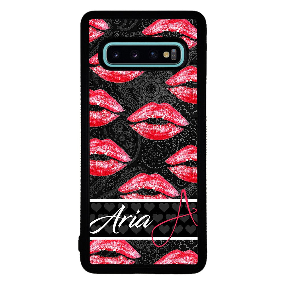 Red Lips French Pattern Personalized Samsung Phone Case