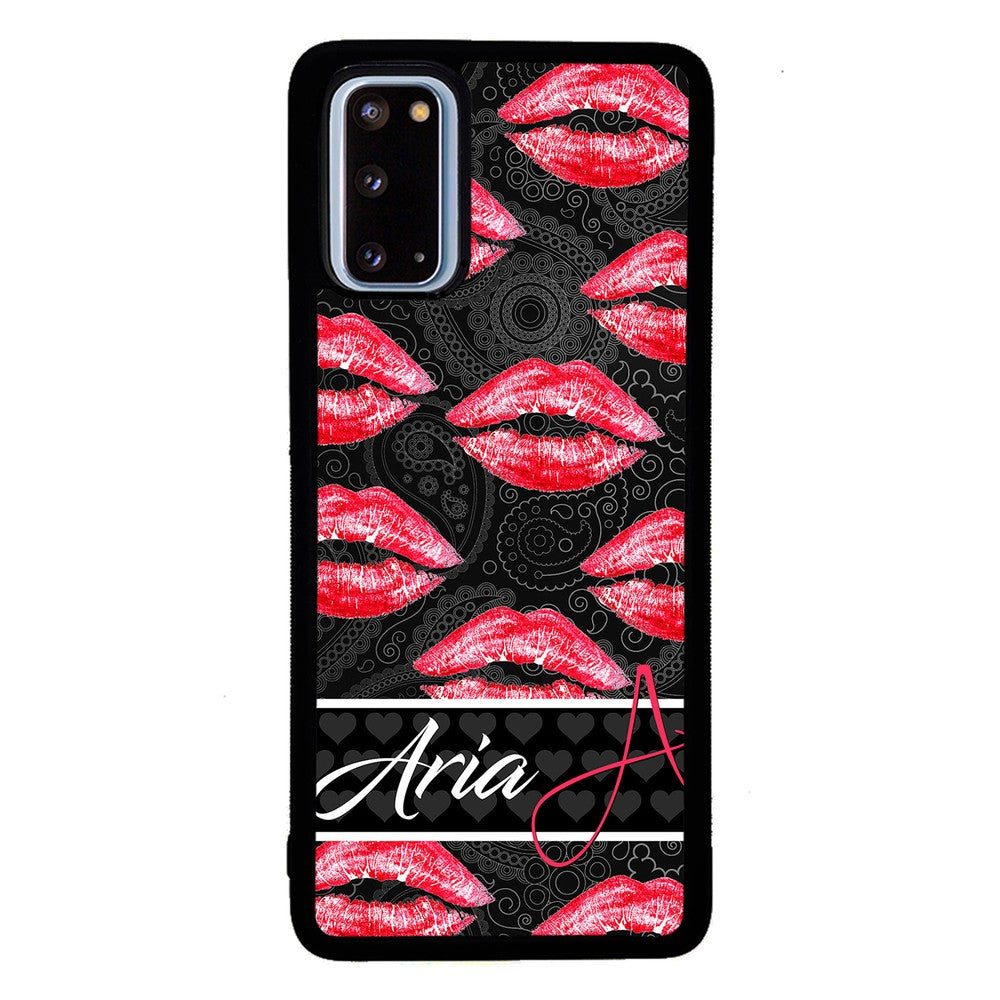 Red Lips French Pattern Personalized Samsung Phone Case