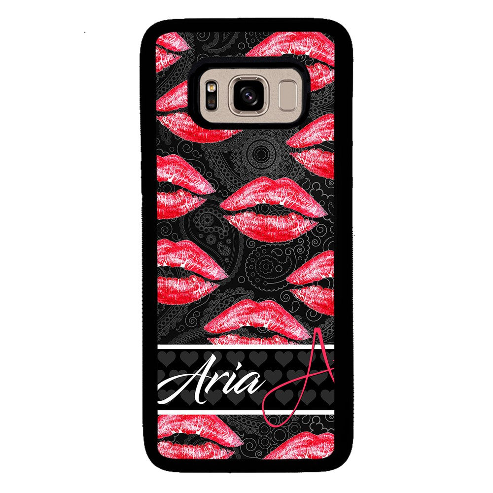 Red Lips French Pattern Personalized Samsung Phone Case