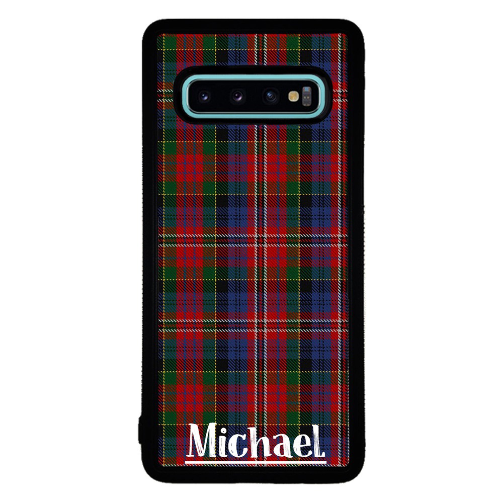 Plaid Tartan Sweater Green Blue and Red Personalized Samsung Phone Case