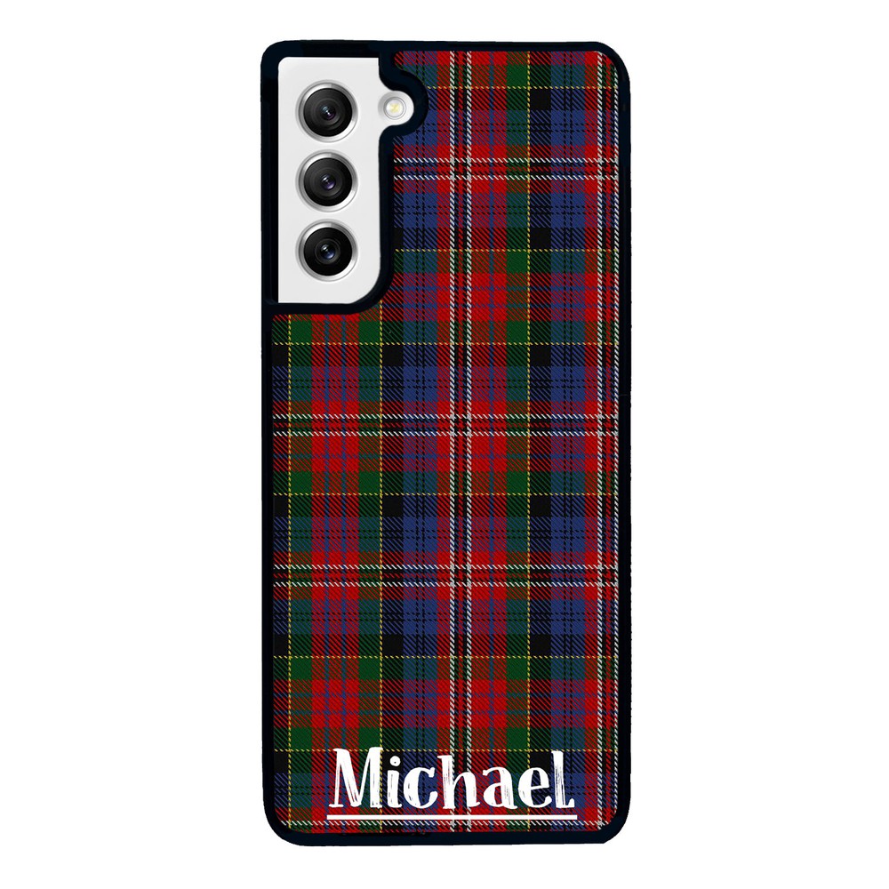 Plaid Tartan Sweater Green Blue and Red Personalized Samsung Phone Case