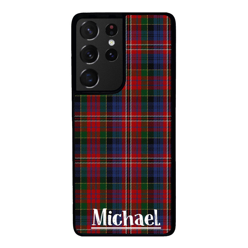Plaid Tartan Sweater Green Blue and Red Personalized Samsung Phone Case
