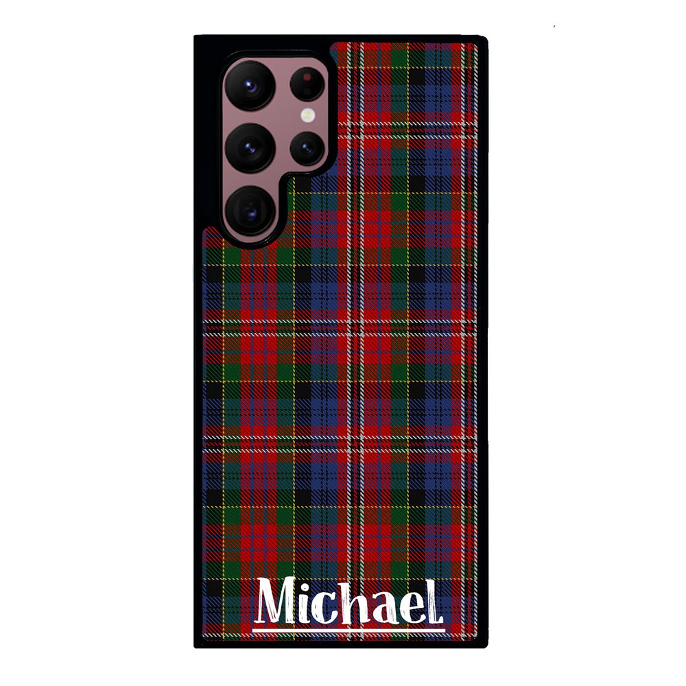 Plaid Tartan Sweater Green Blue and Red Personalized Samsung Phone Case