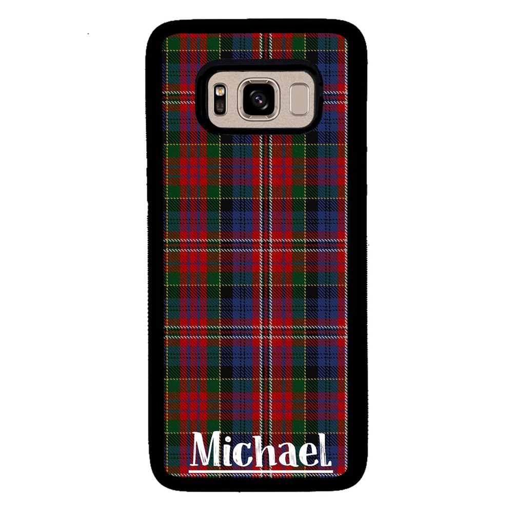 Plaid Tartan Sweater Green Blue and Red Personalized Samsung Phone Case