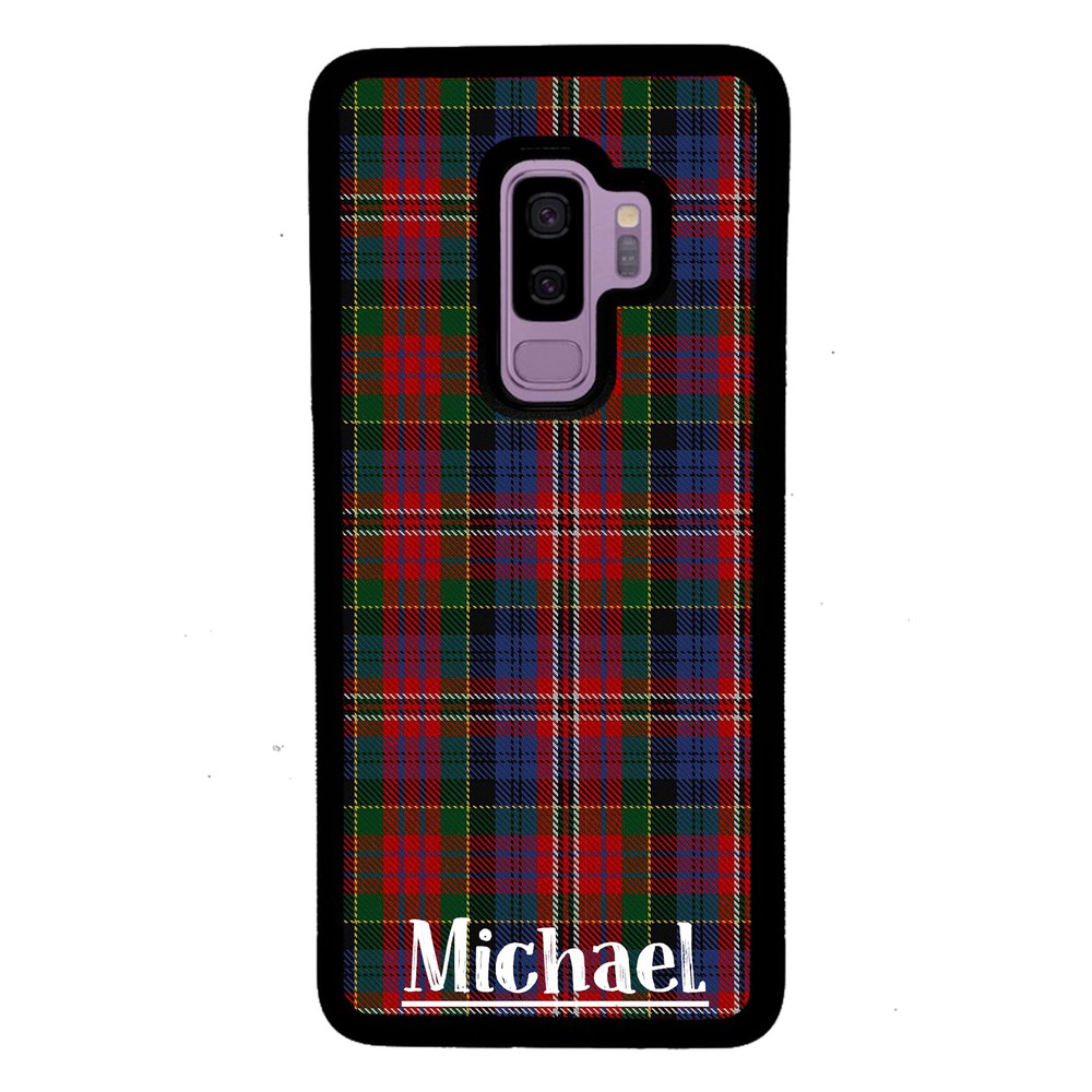 Plaid Tartan Sweater Green Blue and Red Personalized Samsung Phone Case