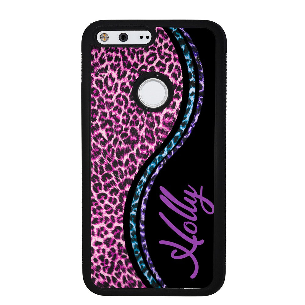 Colorful Leopard Curvy Personalized Google Phone Case