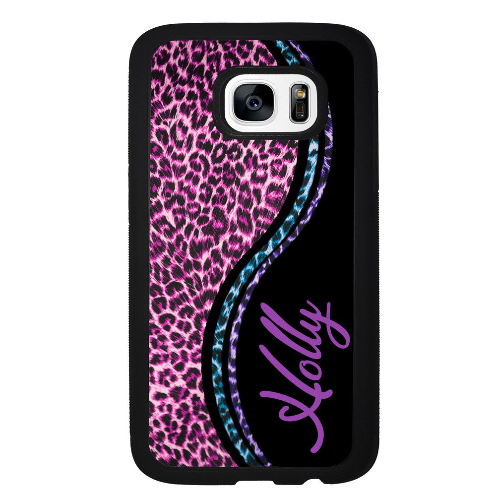 Colorful Leopard Curvy Personalized Samsung Phone Case