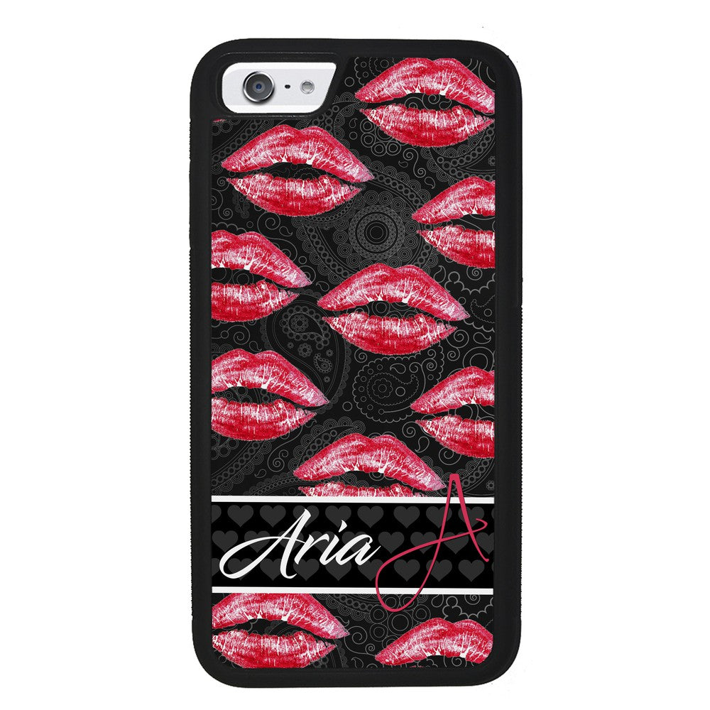 Red Lips French Pattern Personalized Apple iPhone Case