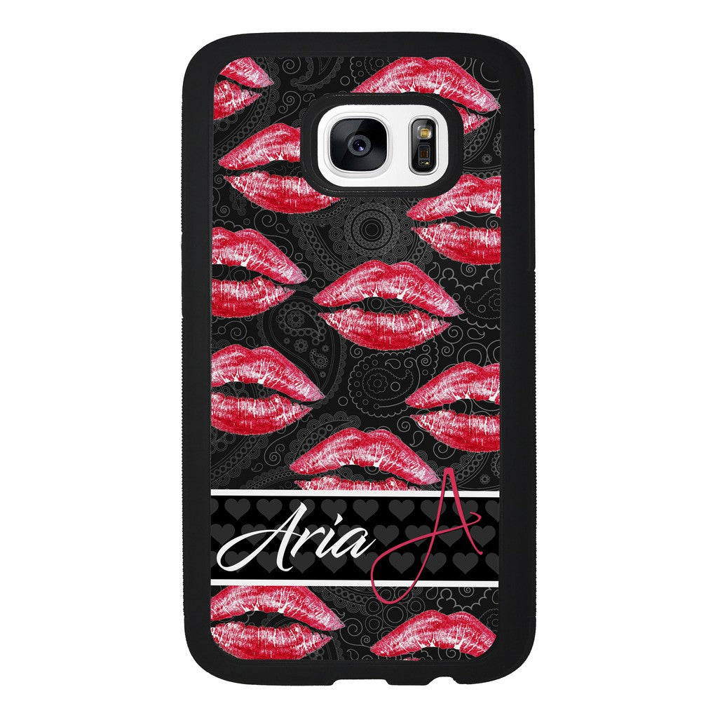 Red Lips French Pattern Personalized Samsung Phone Case