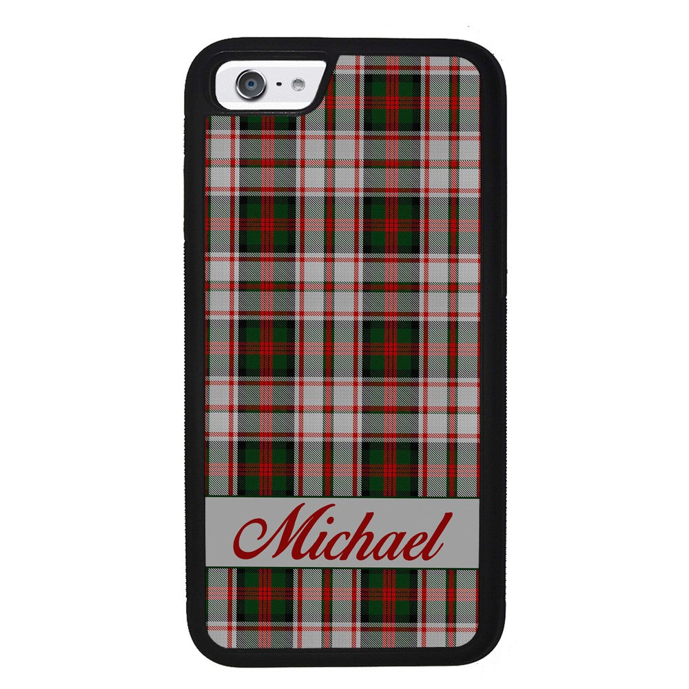 Red and Green Tartan Plaid Personalized Apple iPhone Case
