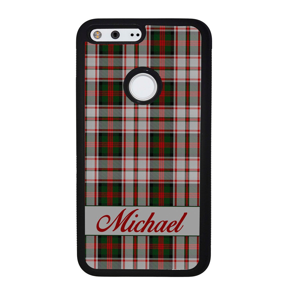 Red and Green Tartan Plaid Personalized Google Phone Case