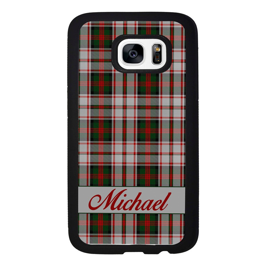 Red and Green Tartan Plaid Personalized Samsung Phone Case