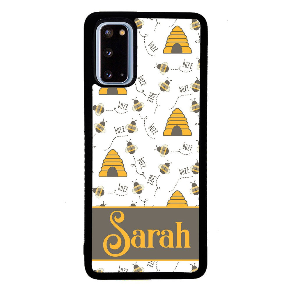 Honey Bee and Hive Personalized Samsung Phone Case