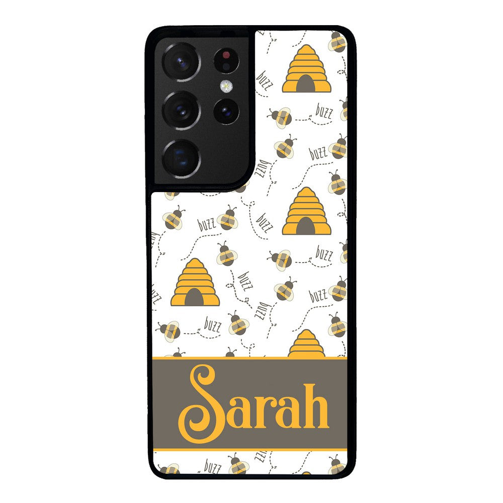 Honey Bee and Hive Personalized Samsung Phone Case