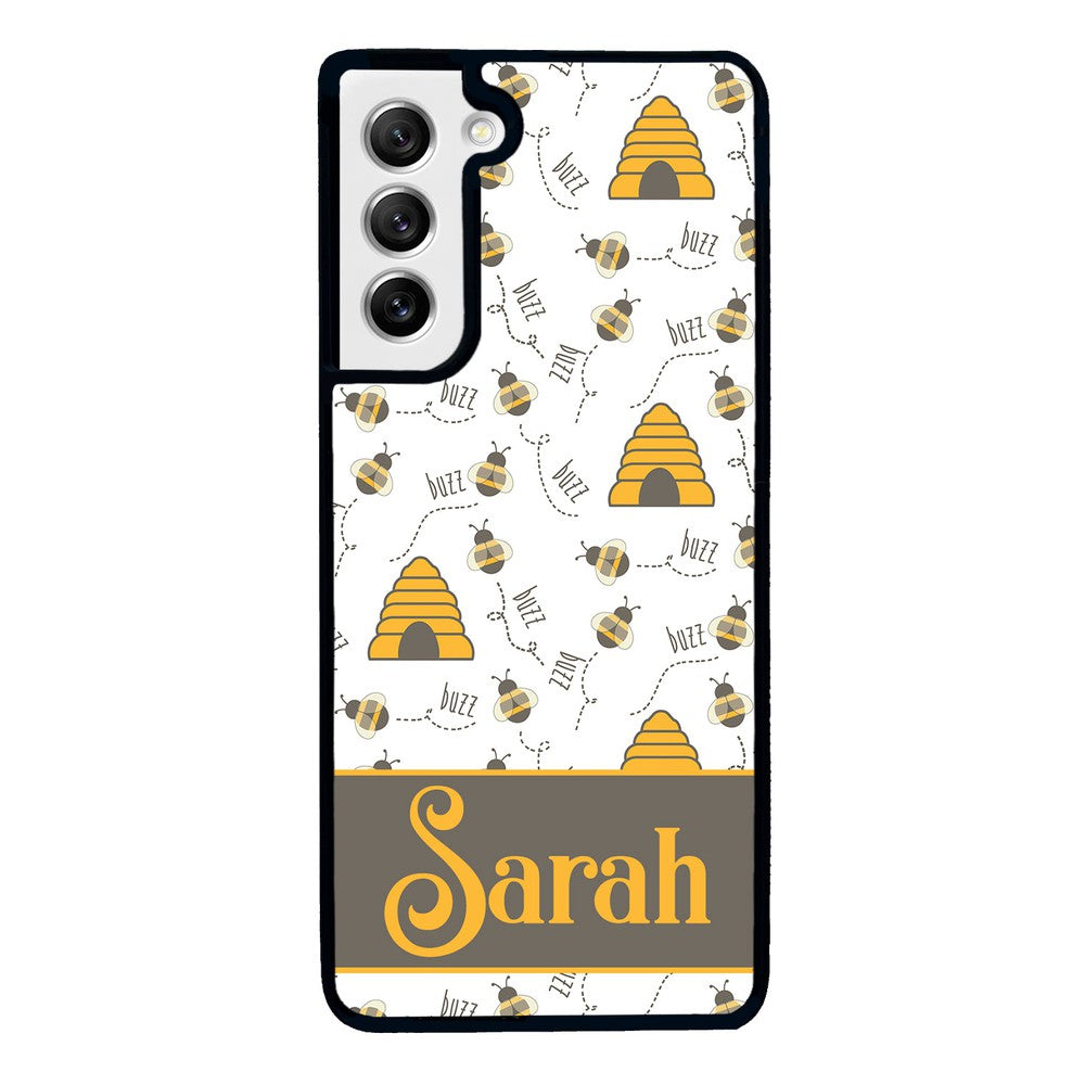 Honey Bee and Hive Personalized Samsung Phone Case