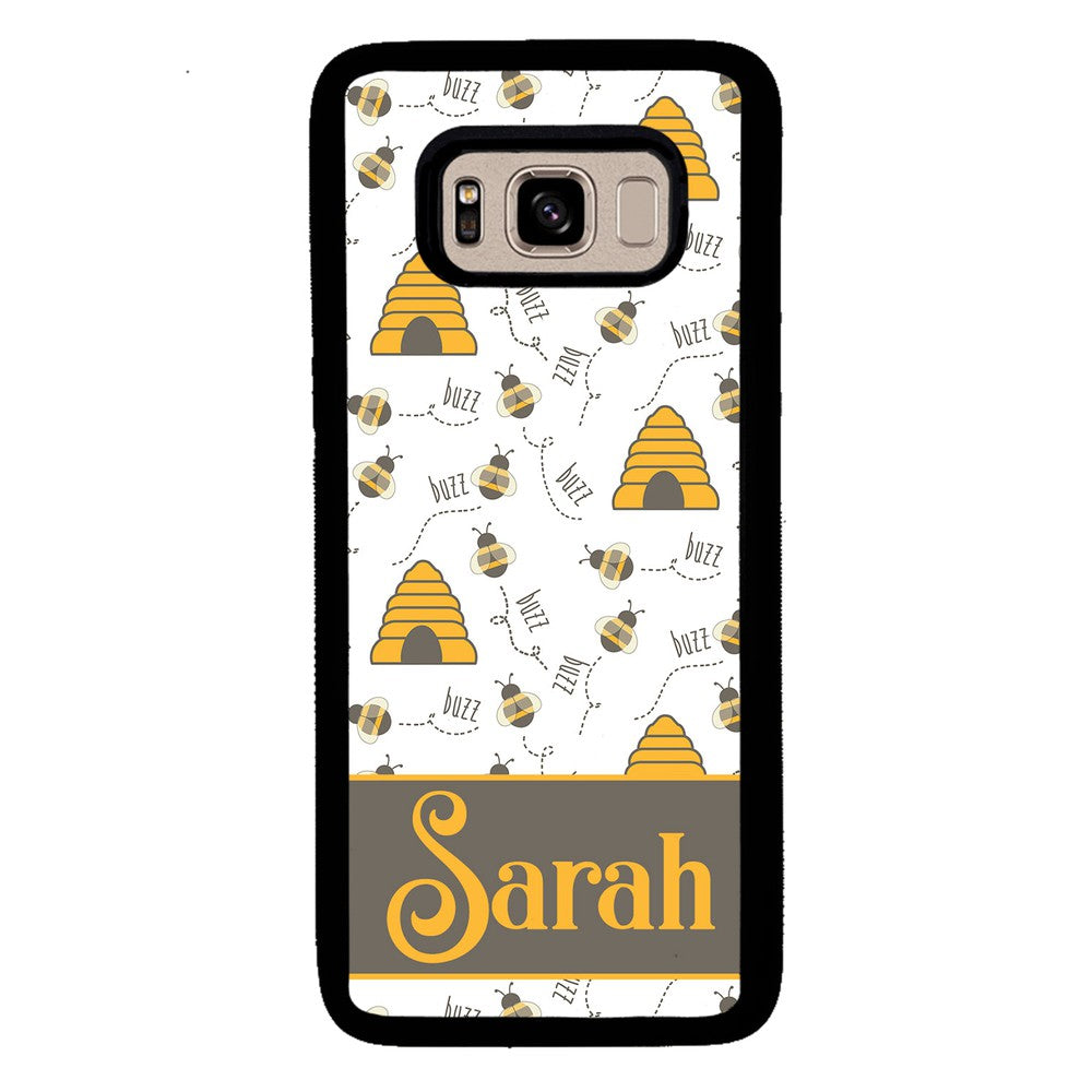 Honey Bee and Hive Personalized Samsung Phone Case