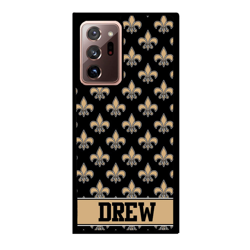 Black and Gold Fleur De Lis Personalized Samsung Phone Case