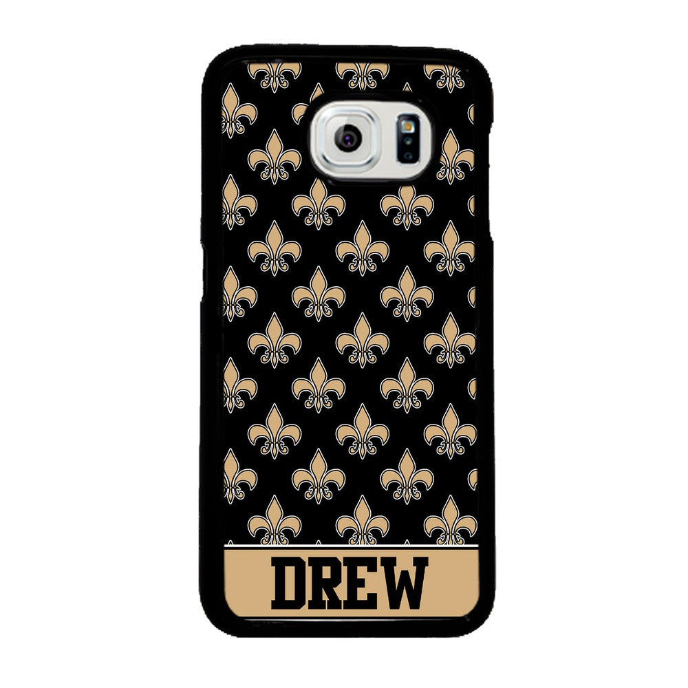 Black and Gold Fleur De Lis Personalized Samsung Phone Case