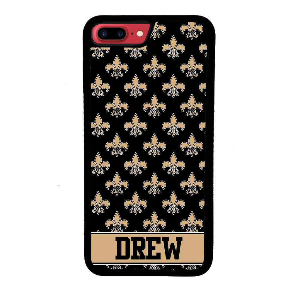 Black and Gold Fleur De Lis Personalized Apple iPhone Case