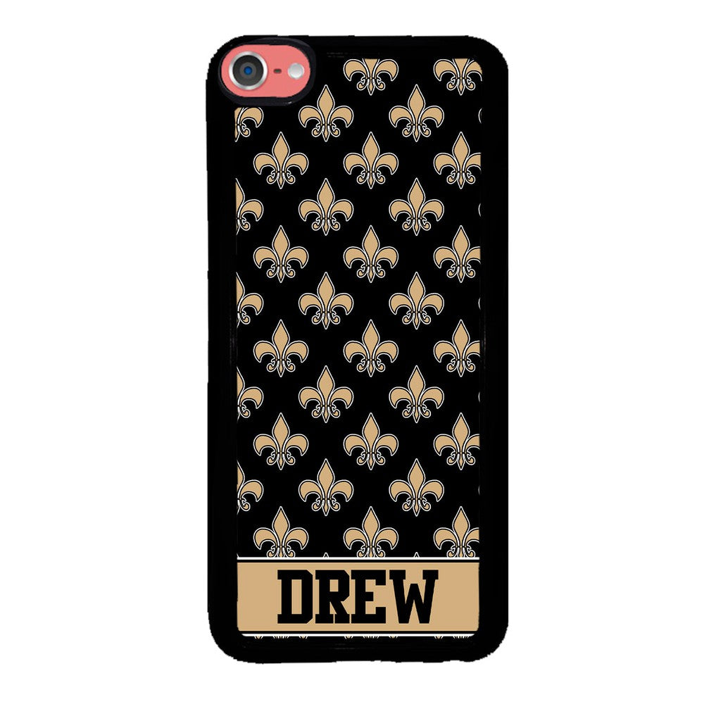 Black and Gold Fleur De Lis Personalized Apple iPhone Case