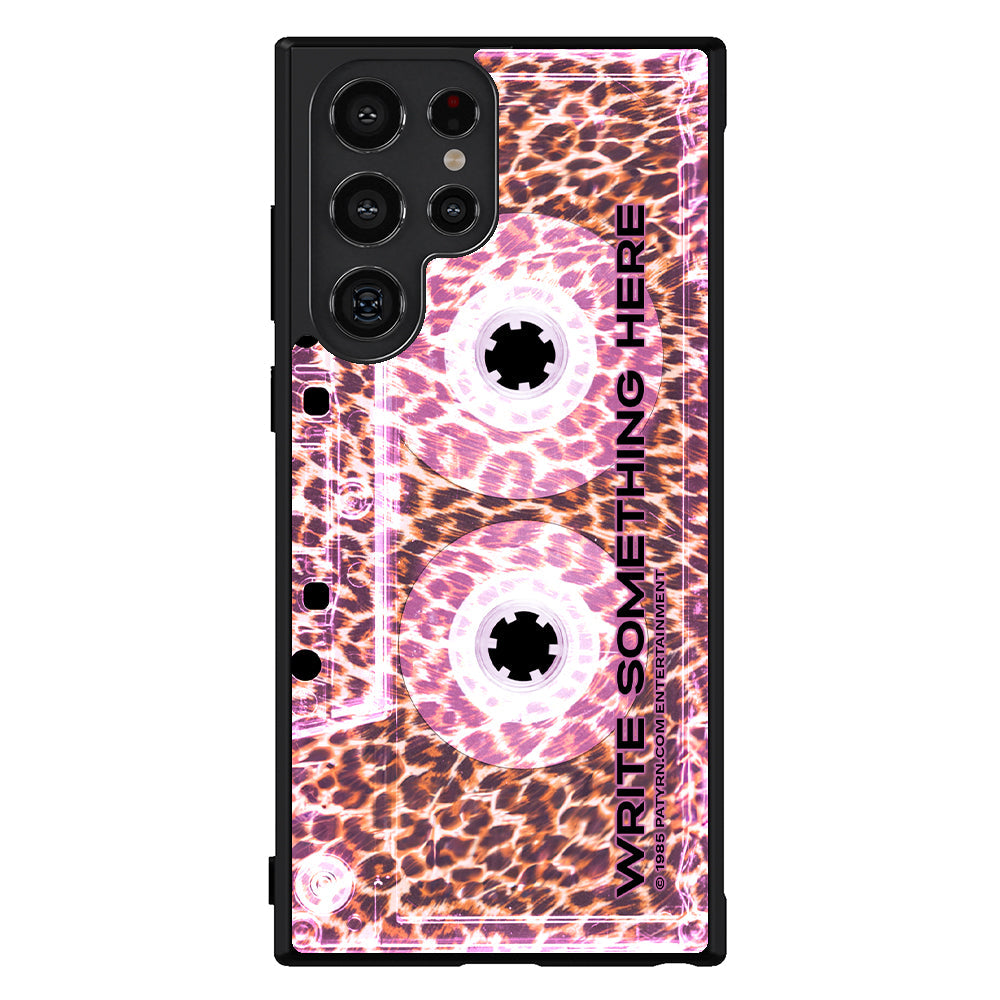 Leopard Skin Pink Clear Cassette Tape Personalized Samsung Phone Case