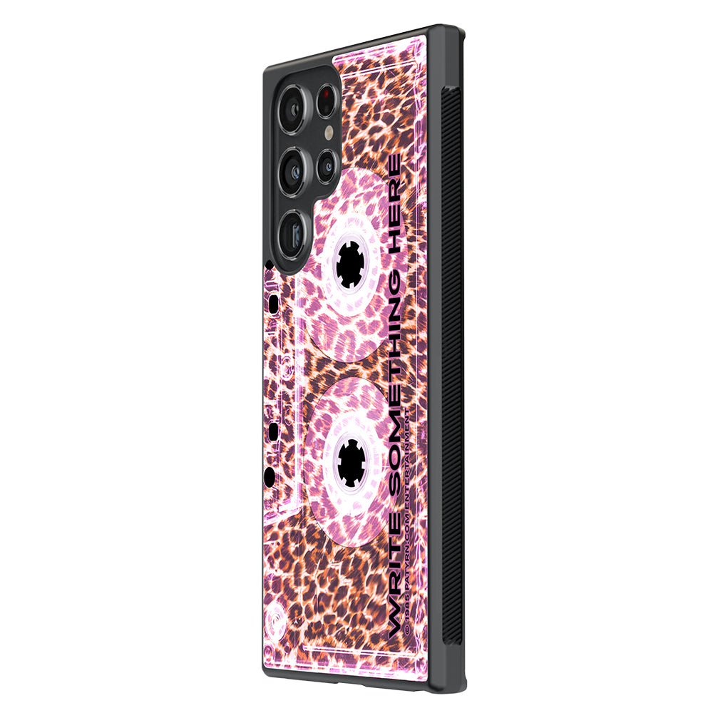 Leopard Skin Pink Clear Cassette Tape Personalized Samsung Phone Case