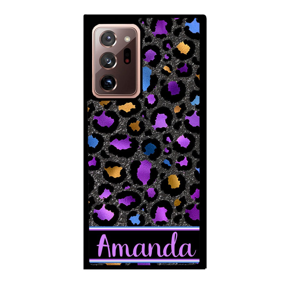 Space Leopard Blue Purple Gold Foil Personalized Samsung Phone Case