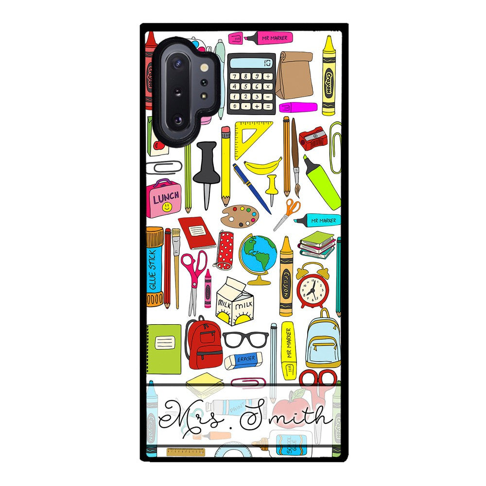 Teacher Appreciation School Supplies Collage Personalized Samsung Phone Case